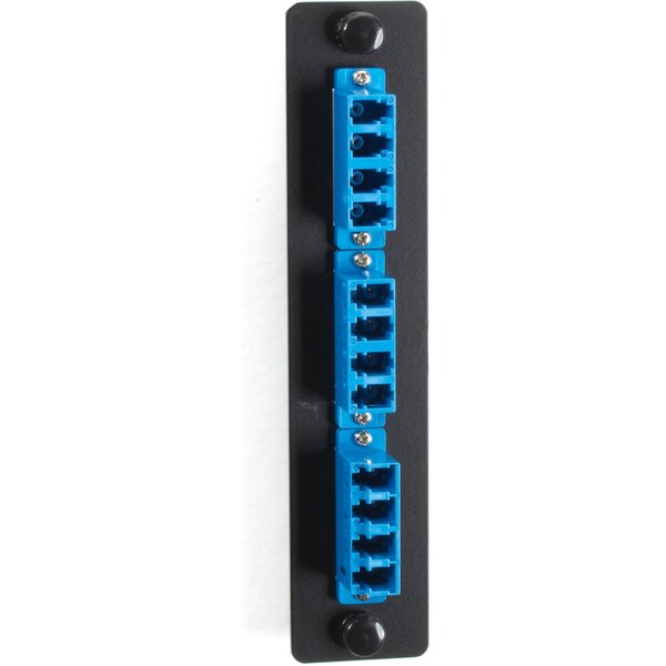 Black Box Standard Adapter Panel, Ceramic Sleeve, (6) Lc Duplex Pairs, Blue JPM455C-R2 - main